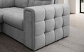 Coltar extensibil stanga 5 locuri ELTAP, LT-85MO, Blewett, 299x198x82 cm, lemn/poliester, gri deschis