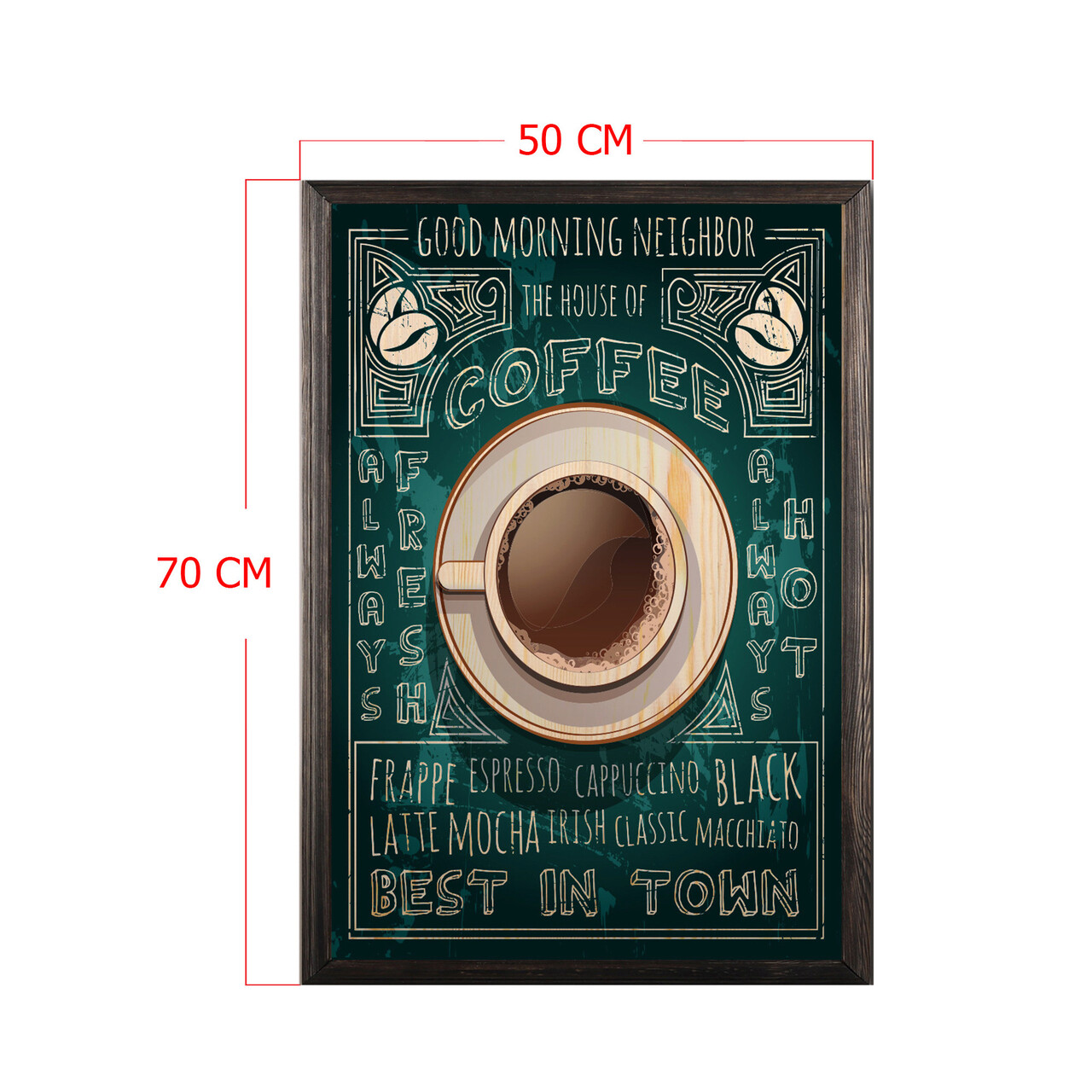 Tablou decorativ, Coffee XL, Lemn, Lemn, Multicolor