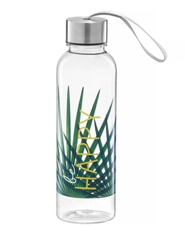 Sticla de apa happy pura vida, ambition, 550 ml, plastic, transparent