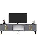 Comoda TV, Olivia, Asel, 150x44.6x29.6 cm, PAL , Antracit / Aur