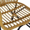 Fotoliu pentru gradina/terasa, DKD Home Decor, 51 x 61 x 81 cm, metal/ratan, negru/bej
