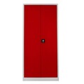 Dulap de depozitare cu incuietoare, Shelvoria, Js1008Kı, 92x198x40 cm, Otel, Gri/Roșu