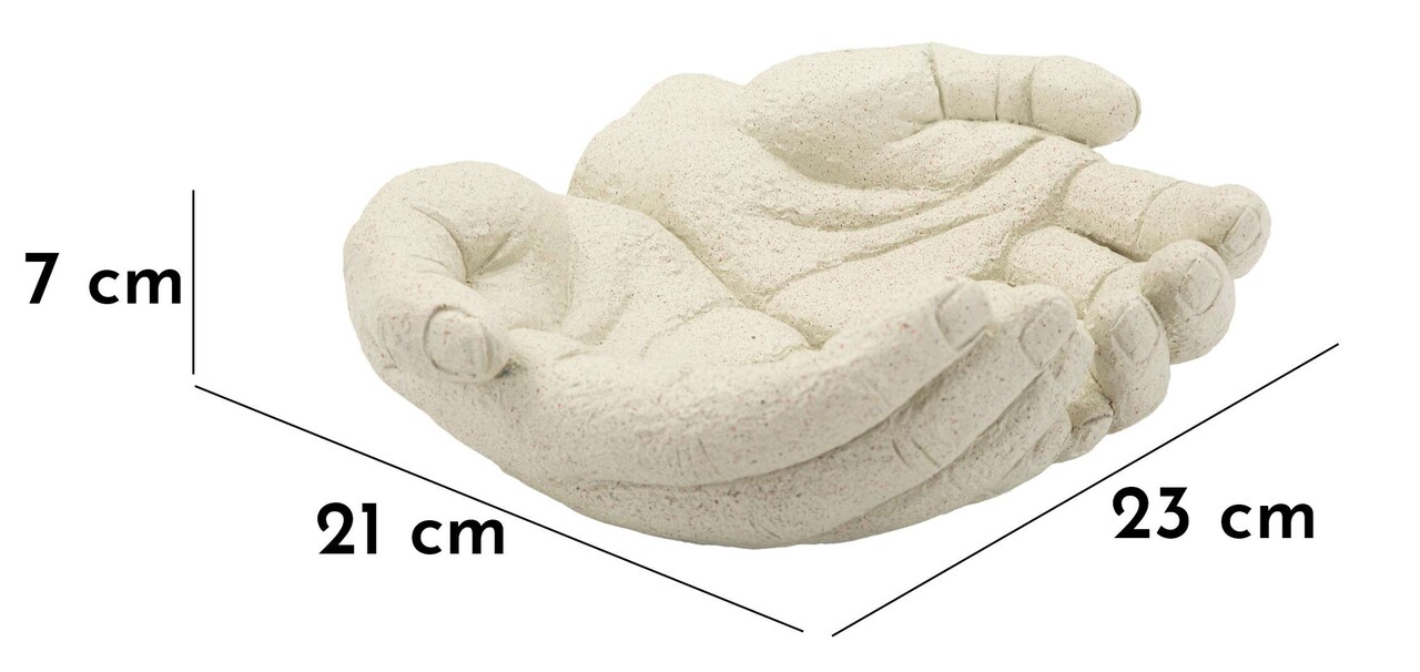 Vas decorativ Hand Tray Stons, Mauro Ferretti, 22.7x20x7.3 cm, polirasina, crem - 1 | YEO