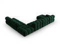 Coltar panoramic modular dreapta 7 locuri, Bellis-51, Micadoni Home, 376x282x70 cm, catifea, verde bottle