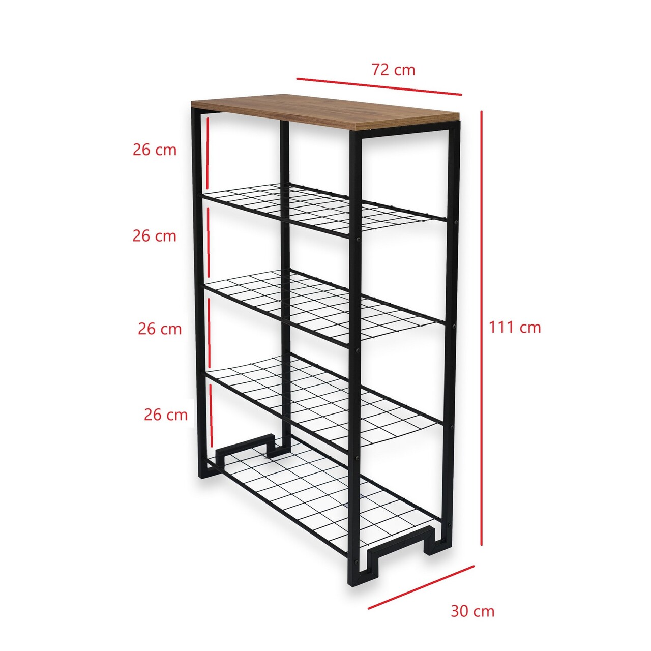 Pantofar, Puqa Design, Nancy, 30x72x109 cm, PAL, Pin Atlantic / Negru