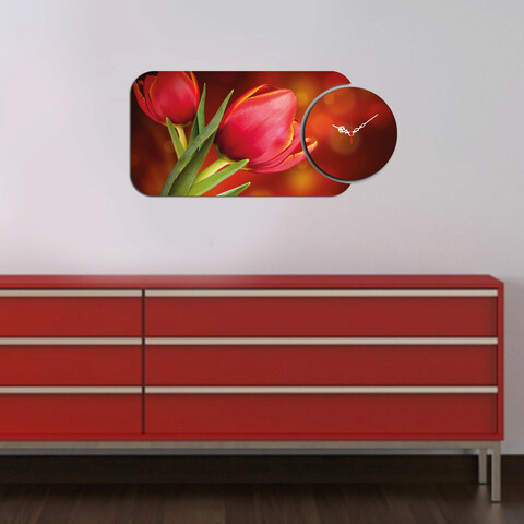 Set ceas si tablou decorativ, yms-29, mdf , dimensiune: 68 x 32 cm, multicolor