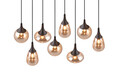 Lustra Lumina, TRIO, 115x20x150 cm, 40W, 8x E14, metal, negru mat