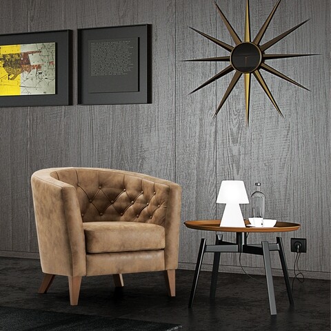 Fotoliu Anatolia, Ndesign, 80x70x78 cm, lemn, maro mezoni.ro