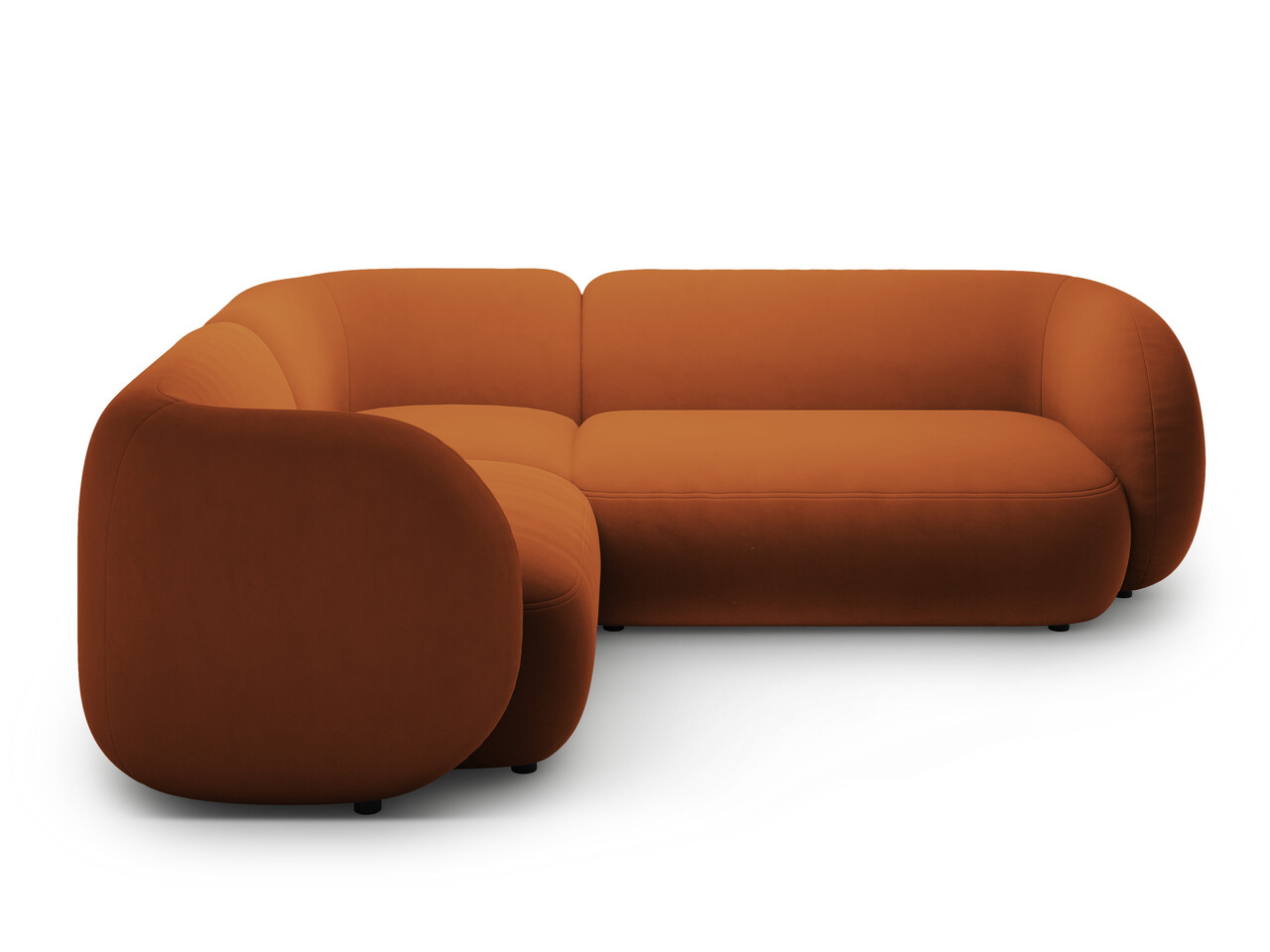 Coltar stanga 4 locuri, Kate, Micadoni, 252x220x76 cm, catifea, teracota - 2 | YEO