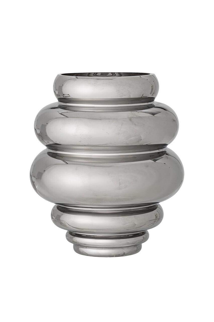 Vaza decorativa, Bloomingville, Zorya, 21x24 cm, sticla, argintiu