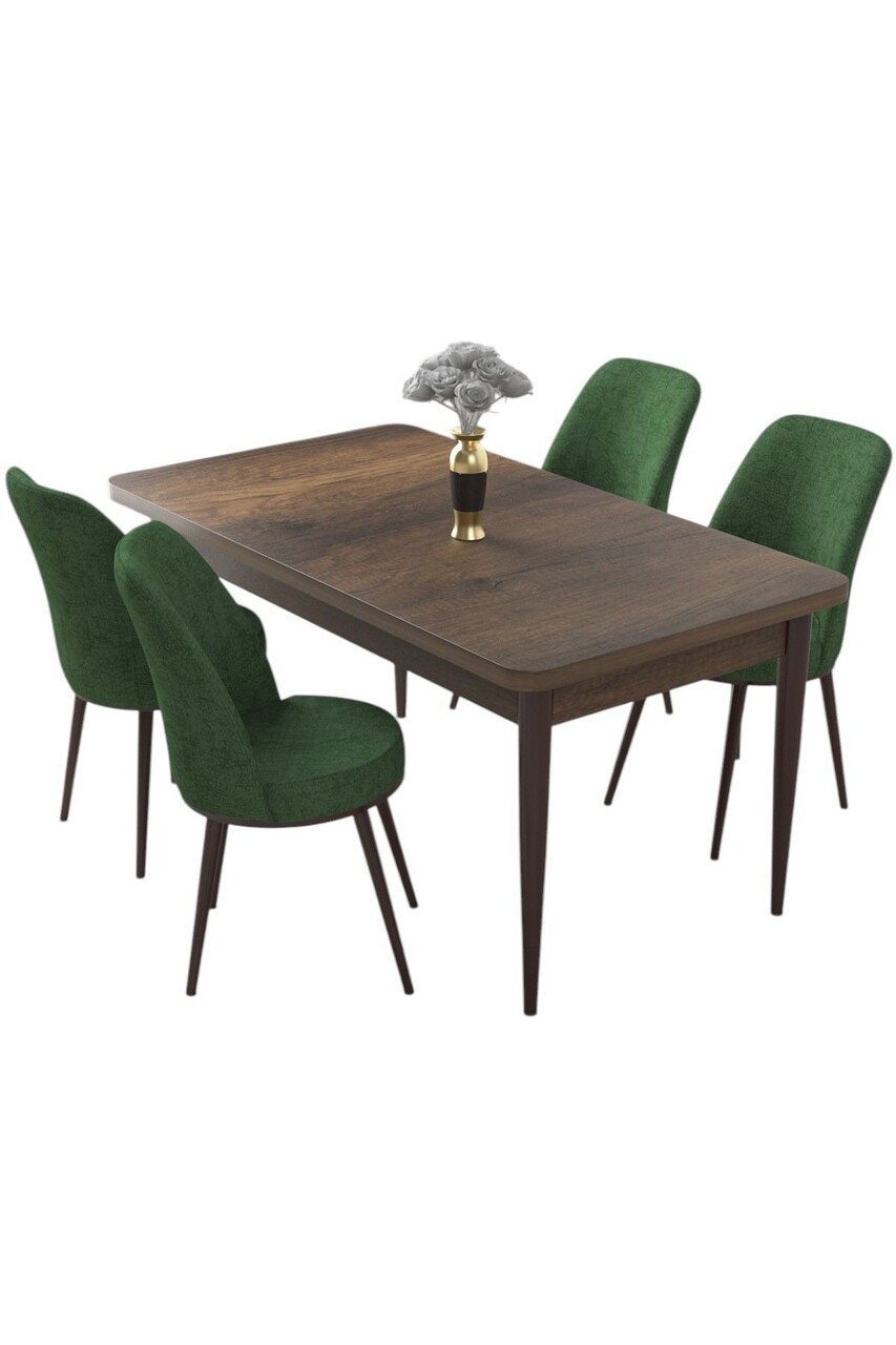 Set masă și scaune (5 bucăți), Hanah Home, Nil, Baroc / Kaki - view 2