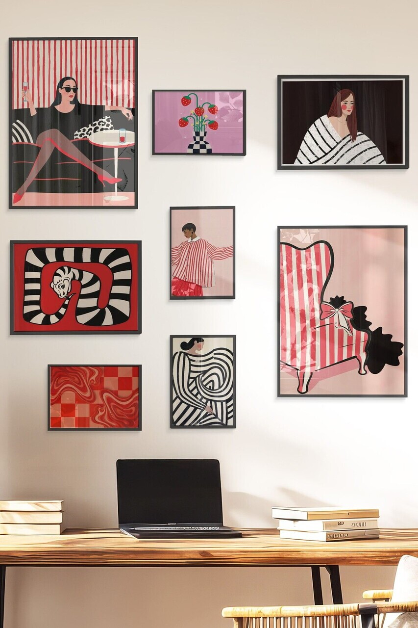 Tablou decorativ, Çgs-075-Black-Kck, Lemn masiv, Față: 100% PVC STICLĂ, Multicolor - view 3