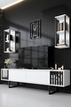 Set mobilier living, Bexley, Chrome Line Set, PAL, Alb/Negru