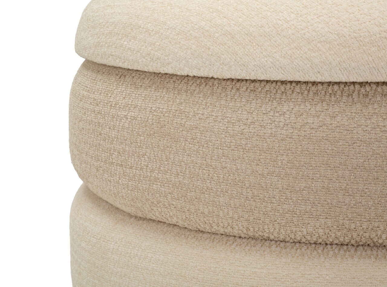 Set 2 taburete cu spatiu de depozitare, Mauro Ferretti, Nordic Style, 44x47 cm, poliester/MDF, bej/crem — imaginea 3