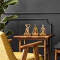 Set de obiecte decorative, Yoga, Poliester, Auriu