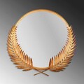 Oglinda decorativa, Palm Mirror L, Metal, Dimensiune: 59 x 57 cm, Bronz