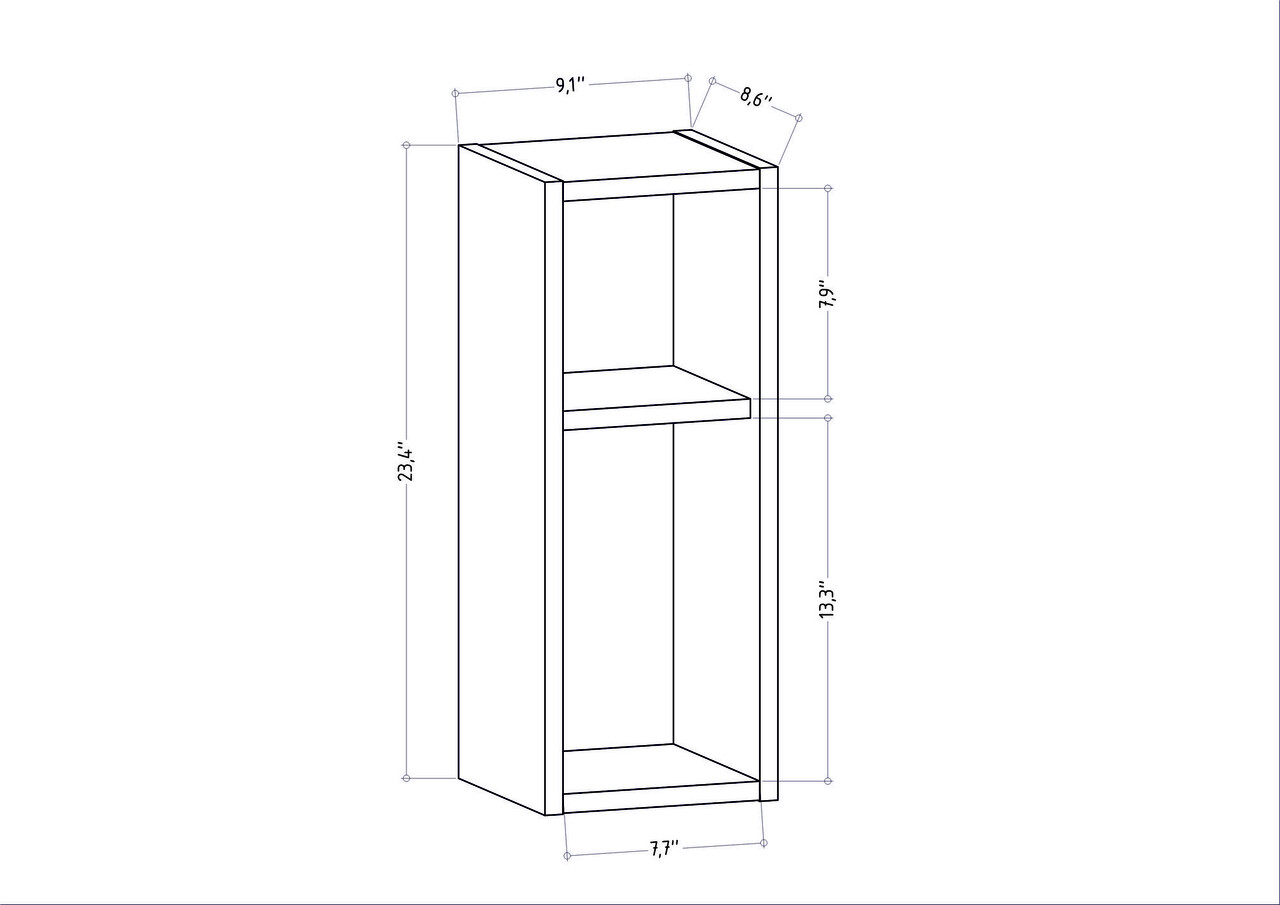 Noptiera, Retricy, Sault, 23.2x22x59.6 cm, PAL, Antracit
