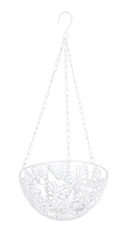 Suport pentru ghiveci, bizzotto, butterfly, 20 x 20 x 46 cm, metal, alb