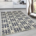 Covor cu doua fete Kendal, Decorino, 120x180 cm, polipropilena, crem/albastru