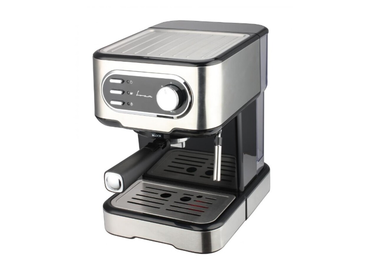 Espressor Fram, 850W, 15 Bar, 1.5L, argintiu