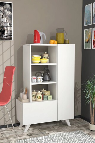 Dulap multifunctional, coraline, agostina, 80x121x31.5 cm, alb