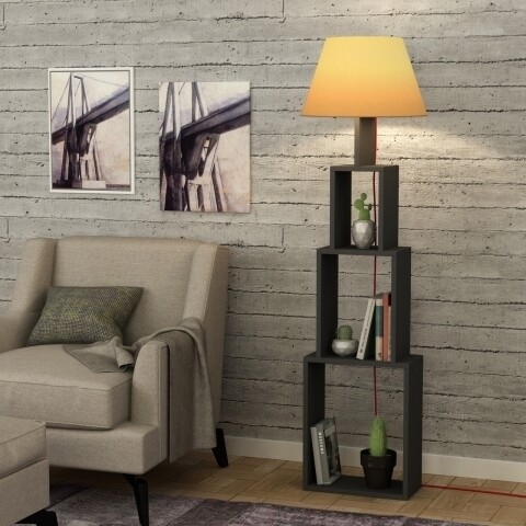 Lampadar Homitis, Tower - Anthracite, Yellow, 15x40x168 cm