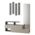 Cuier Ramda, Decortie, 154x35x137 cm, cafeniu/antracit