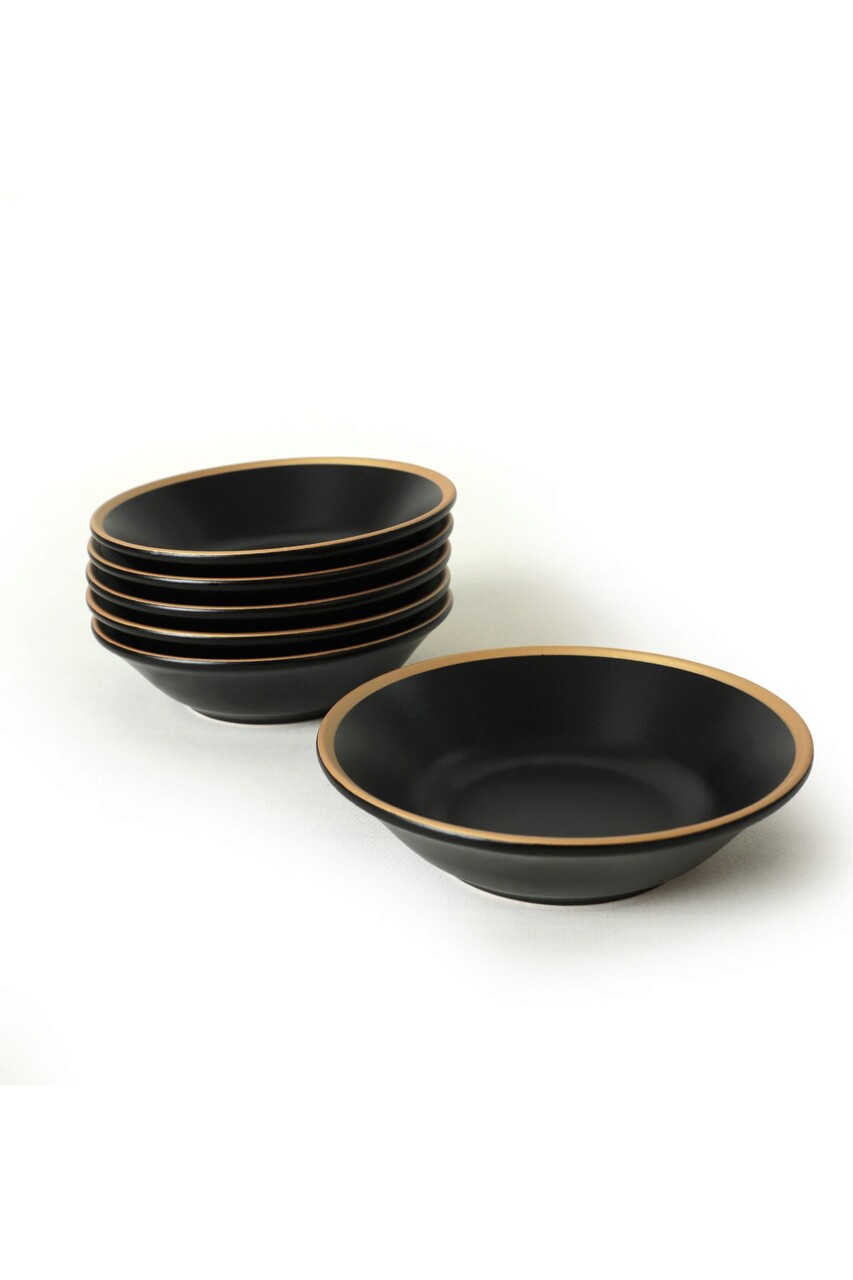 Set farfurii, Keramika, 275KRM1904, Ceramica , Nu absoarbe apa, Negru - 1 | YEO