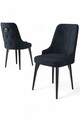 Set scaune 4 piese, Charlotte, Newa, Antracit / Negru