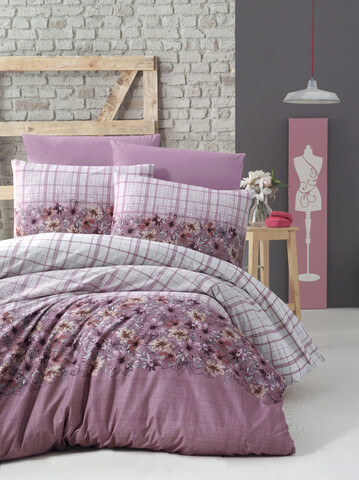 Lenjerie de pat pentru o persoana single xl (de), alvina - rose, victoria, bumbac ranforce