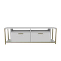 Comoda TV, Retricy, Omar, 160x35x50.8 cm, PAL, Alb/Auriu