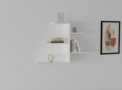 Raft de perete, asse home, gami, 82.2x48x19.6 cm, pal , alb