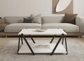 Masuta de cafea, Puqa Design, Lara, 93.6x41.2x63.6 cm, PAL, Antracit/Alb