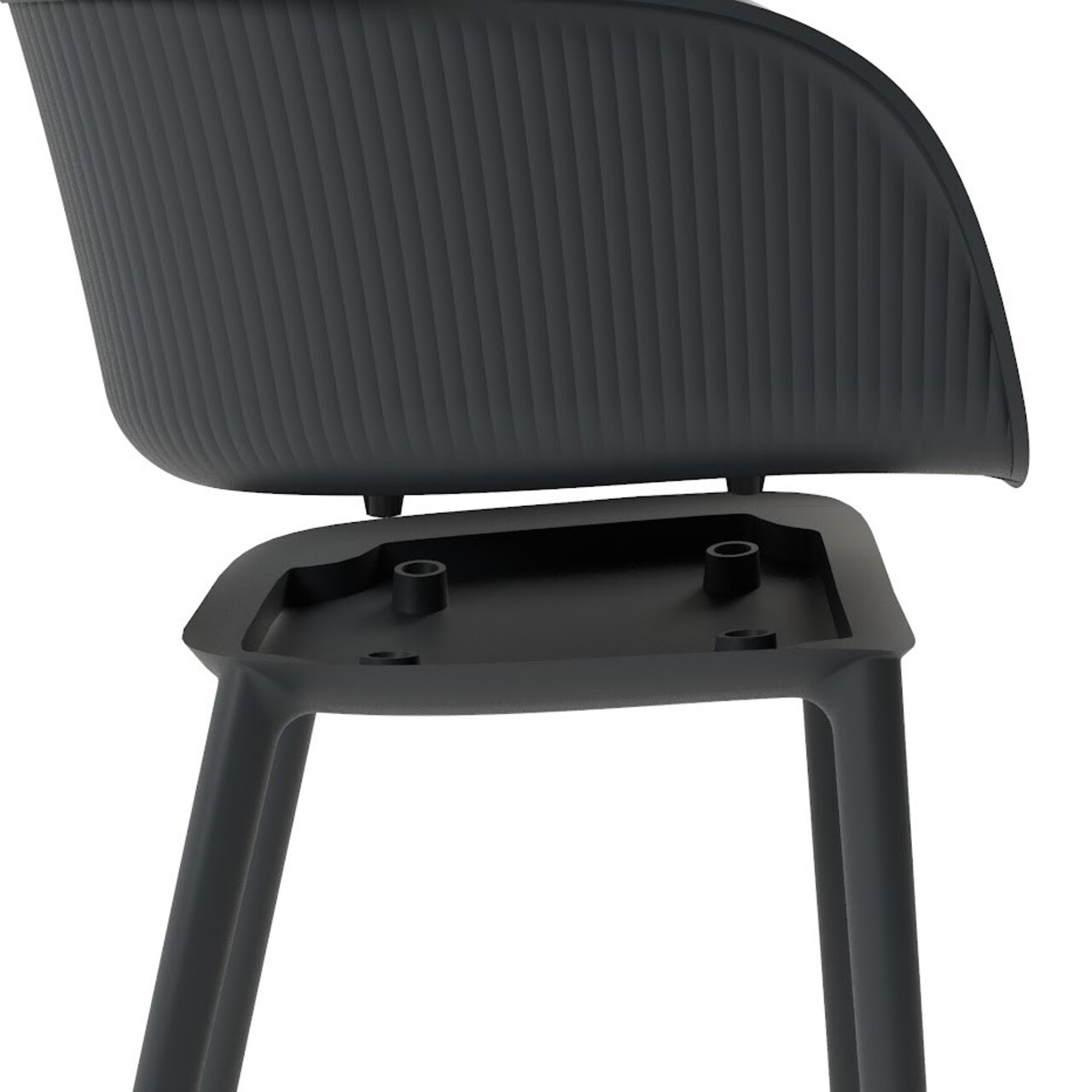 Set de scaune, Tilia, Shell-P, Polipropilena, Antracit - 2 | YEO
