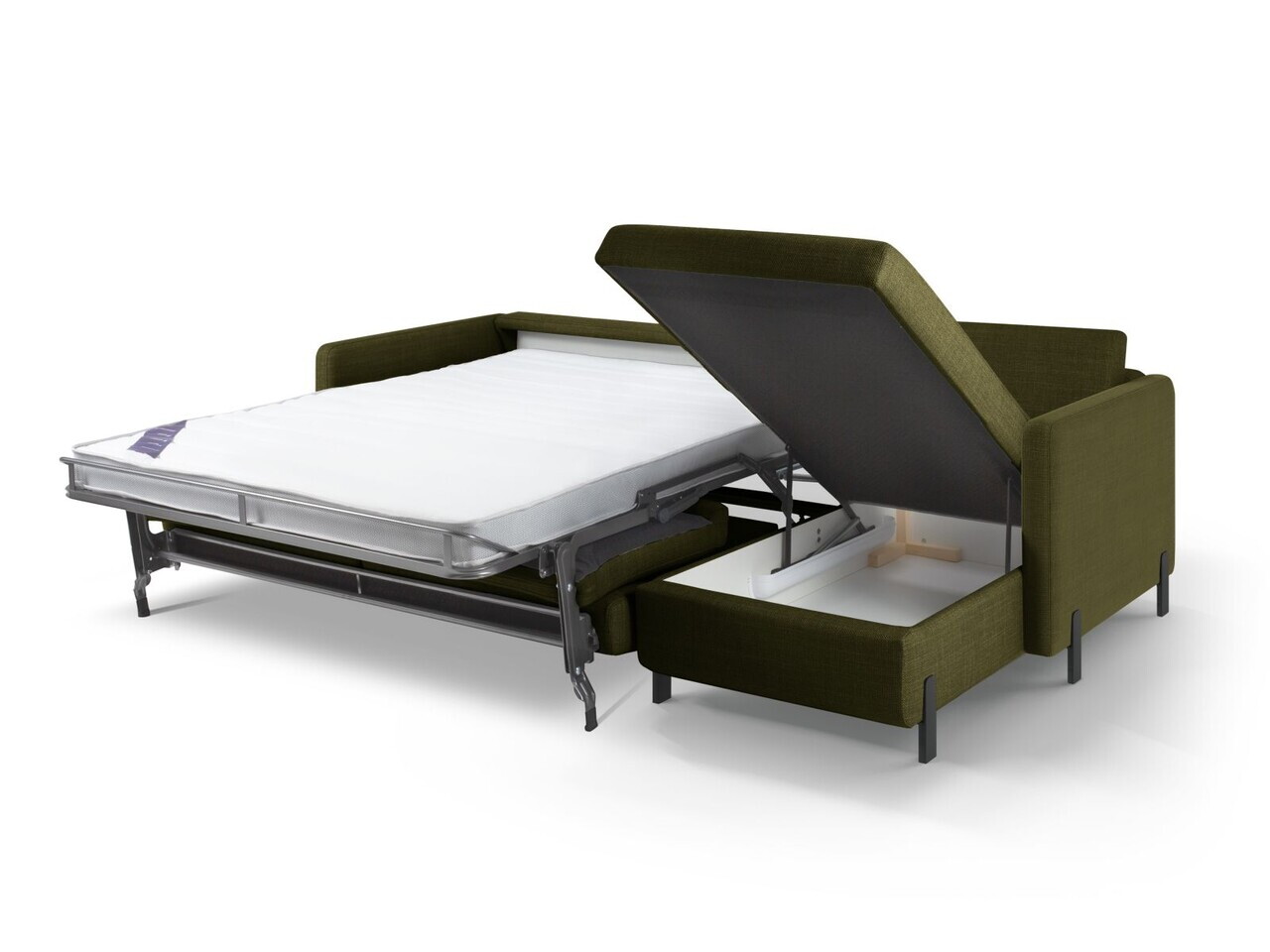Coltar extensibil dreapta 5 locuri, Gloria, Micadoni Home, 286x170x88 cm, tesatura structurata, verde — imaginea 6