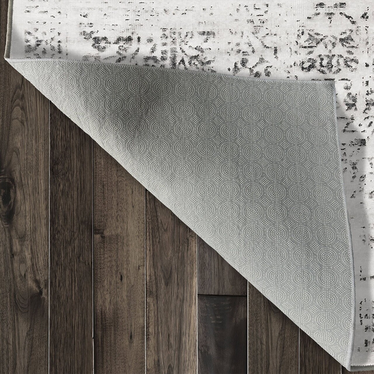 Covor, Kece-Fr121, 100x200 cm, Poliester, Gri — imaginea 6