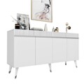 Consola, Olivia, Defne, 150x80x40 cm, PAL , Alb / Argintiu