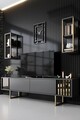 Set mobilier living, Bexley, Gold Line, PAL, Antracit / Aur