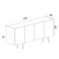 Consola, Emerald, Vega, 150x75x40 cm, Maro