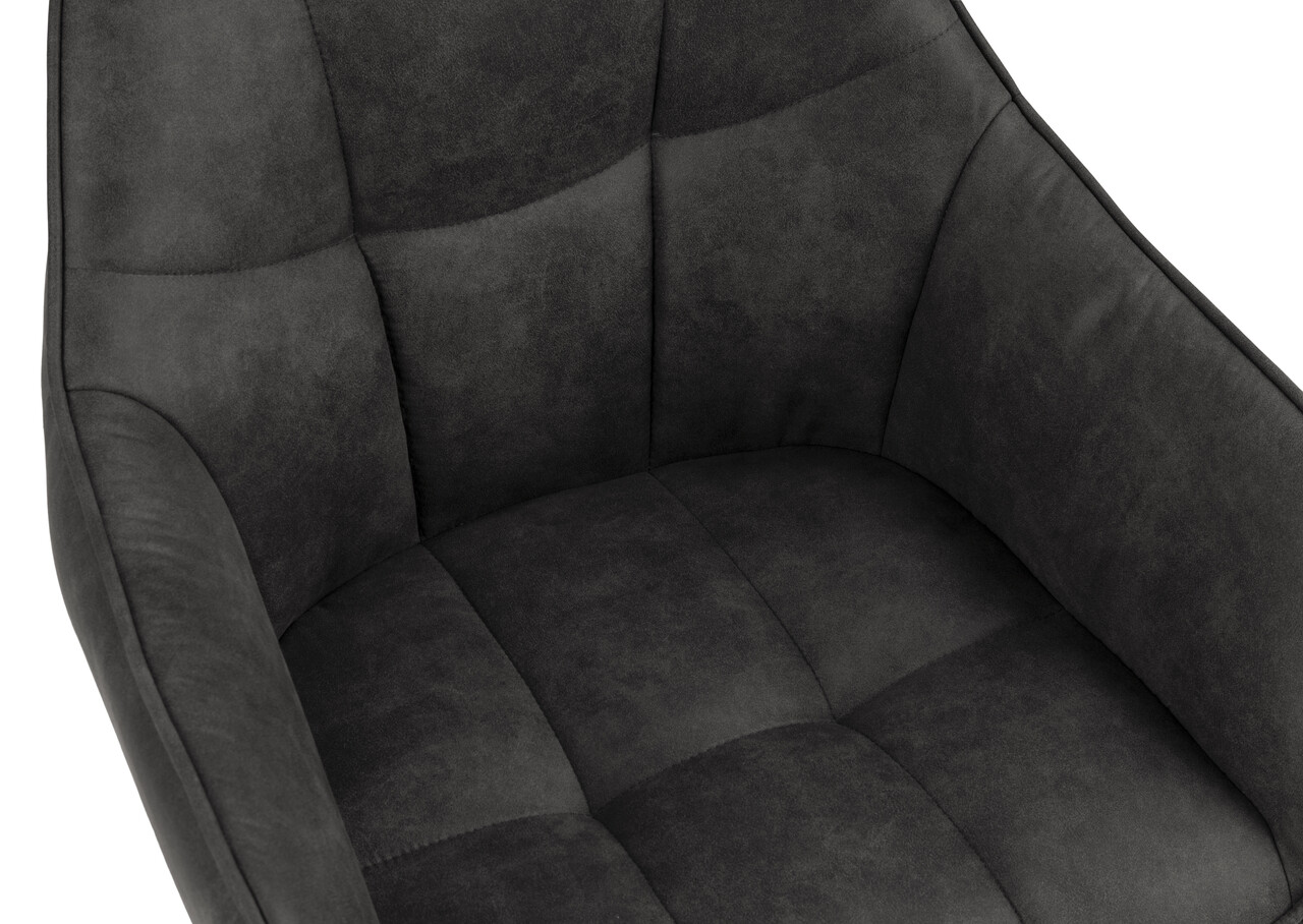 Scaun Brenda, Actona, 58x54.5x84.5 cm, rotativ, poliester/otel, antracit - view 8