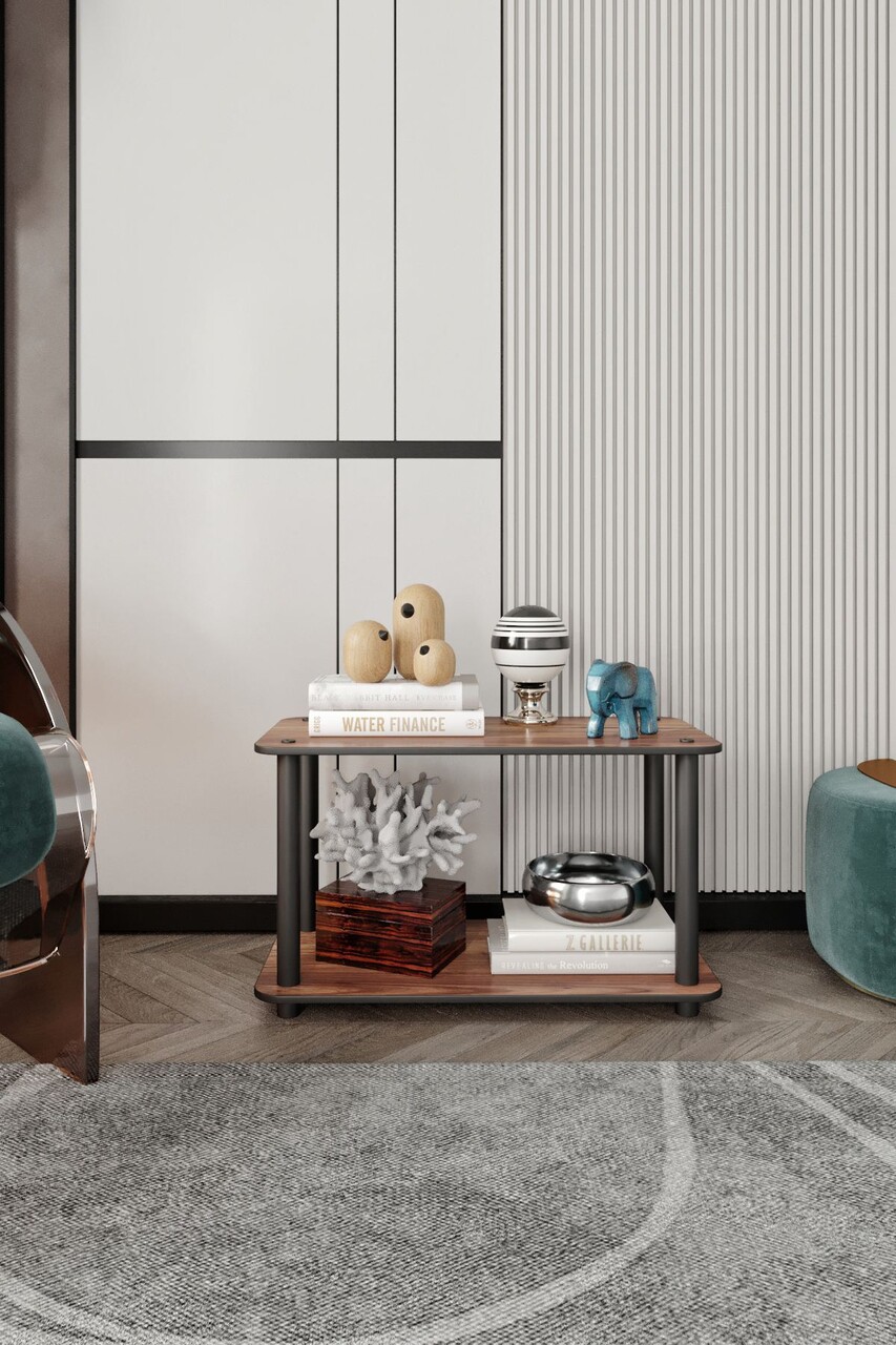 Masuta de cafea, Hanah Home, Bookcase 2-Tiers Rect, 30x38x60 cm, MDF , Maro - view 2