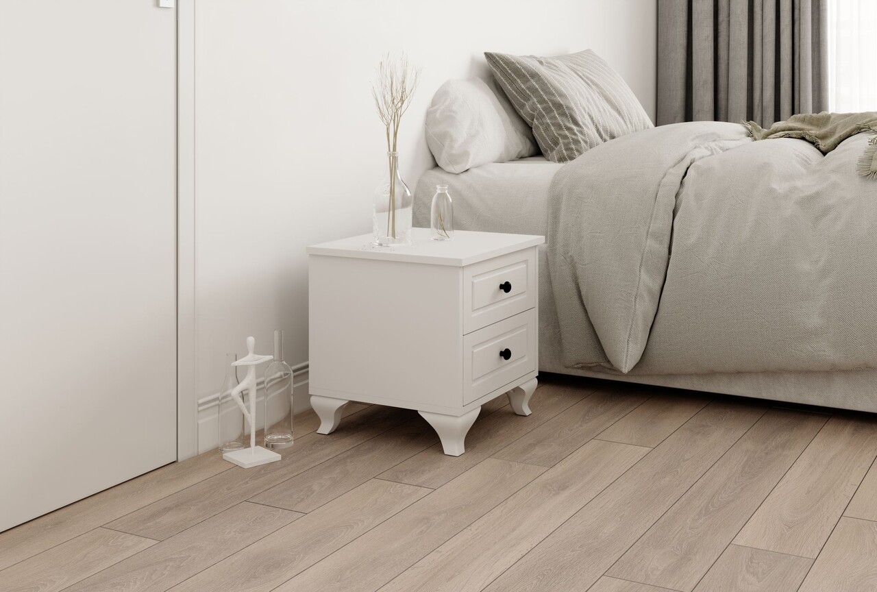 Noptiera, Rabi, Rb-058, 45x45x40 cm, PAL, Alb mat - 1 | YEO