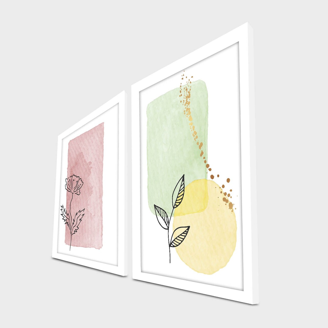 Set 2 tablouri decorative, 2p3752softct-012, Lemn, Multicolor - view 3