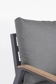 Set mobilier pentru gradina/terasa 4 piese Jacob, Bizzotto, tesatura ofelin/lemn de tec, gri carbune