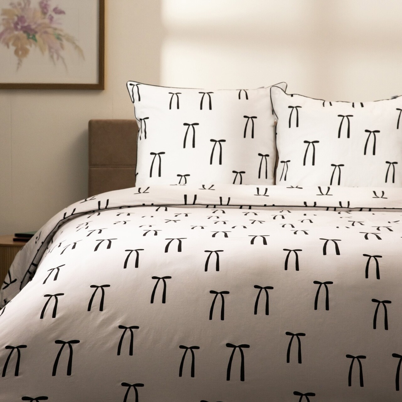 Lenjerie de pat King Size, Carnival, Homla, 3 piese, 200x220 cm, bumbac, alb/negru - view 3