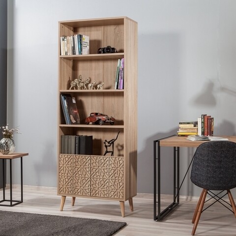 Biblioteca booki 739, vella, 75x35x198 cm, multicolor