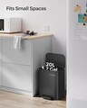 Cos de gunoi cu pedala 20 L, Songmics, inchidere soft close, 36.6x30x42.5 cm, inox, negru ink