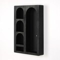 Raft de perete, Evila Originals, Cry004-S, 26x40x6 cm, Lemn masiv, Negru