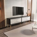 Comoda TV, Zena Home, Riso, Alb/Negru