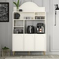 Dulap de bar pentru cafea, Hommy Craft, Lyon 120, 120x202x35 cm, PAL, Crem / Aur